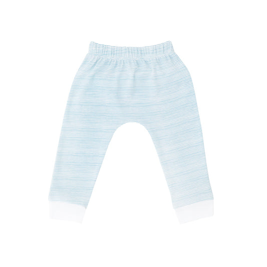 Baby Organic Leggings in Blue Stripes by Le Petit Society