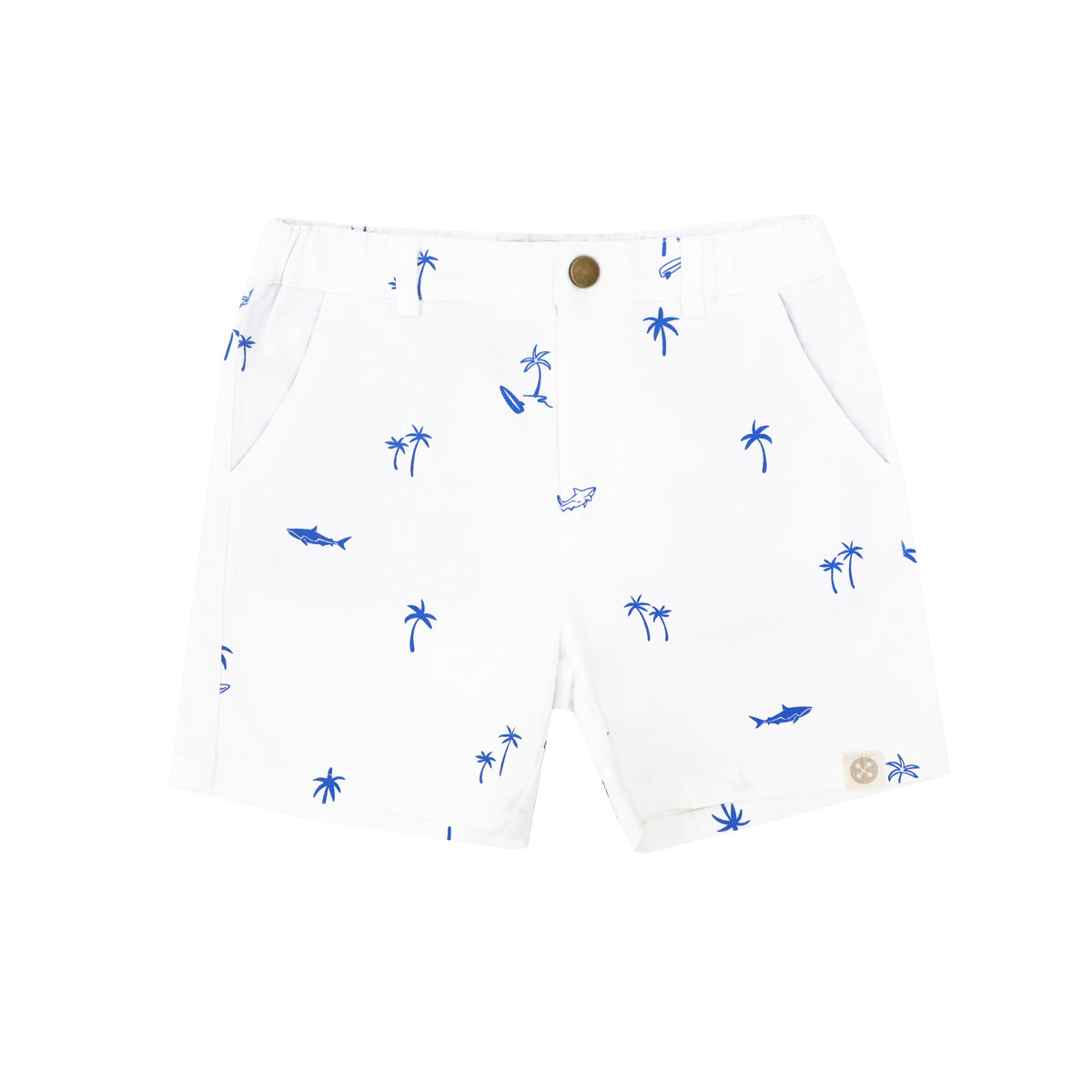 Resort Series - Bermuda Shorts with Adjustable Waistband in Surf Print by Le Petit Society — image 7