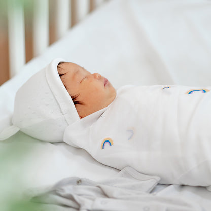 Baby Organic Swaddle in Rainbow by Le Petit Society — image 2