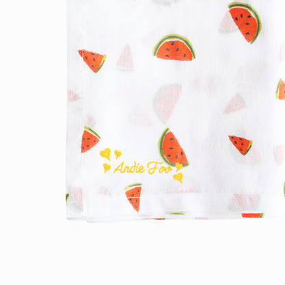 Baby Organic Swaddle in Watermelon (Personalisable) by Le Petit Society — image 2