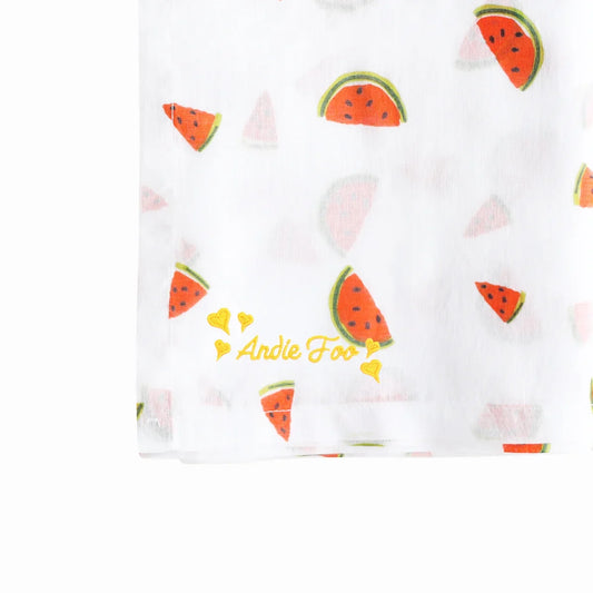 Baby Organic Swaddle in Watermelon (Personalisable) by Le Petit Society — image 2