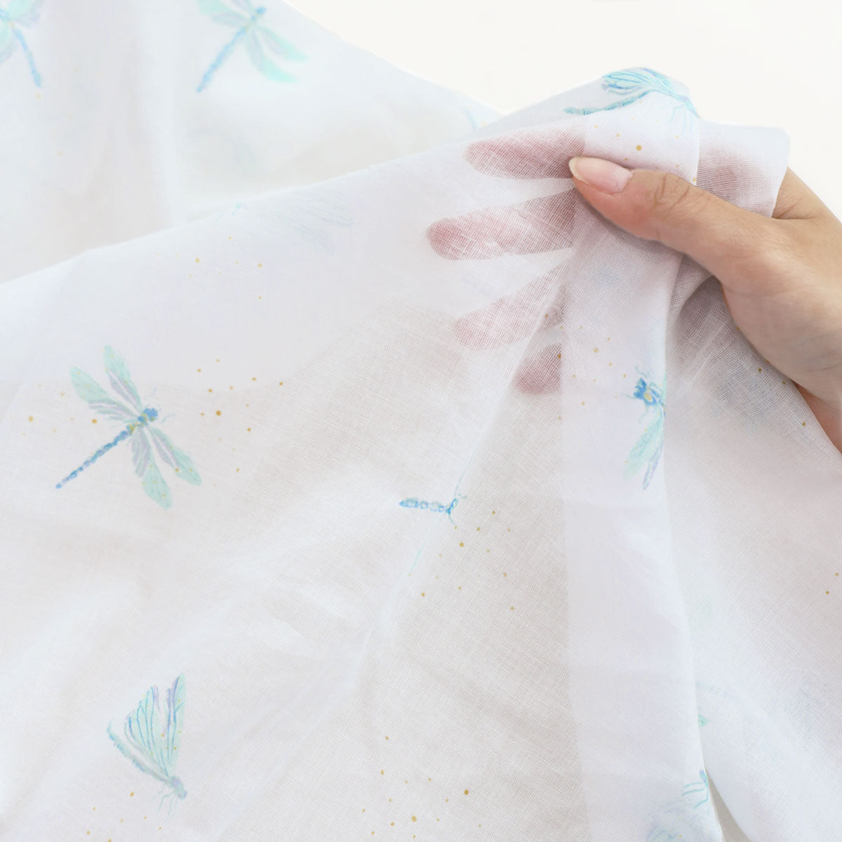 Baby Organic Swaddle in Dragonfly Print by Le Petit Society — image 4