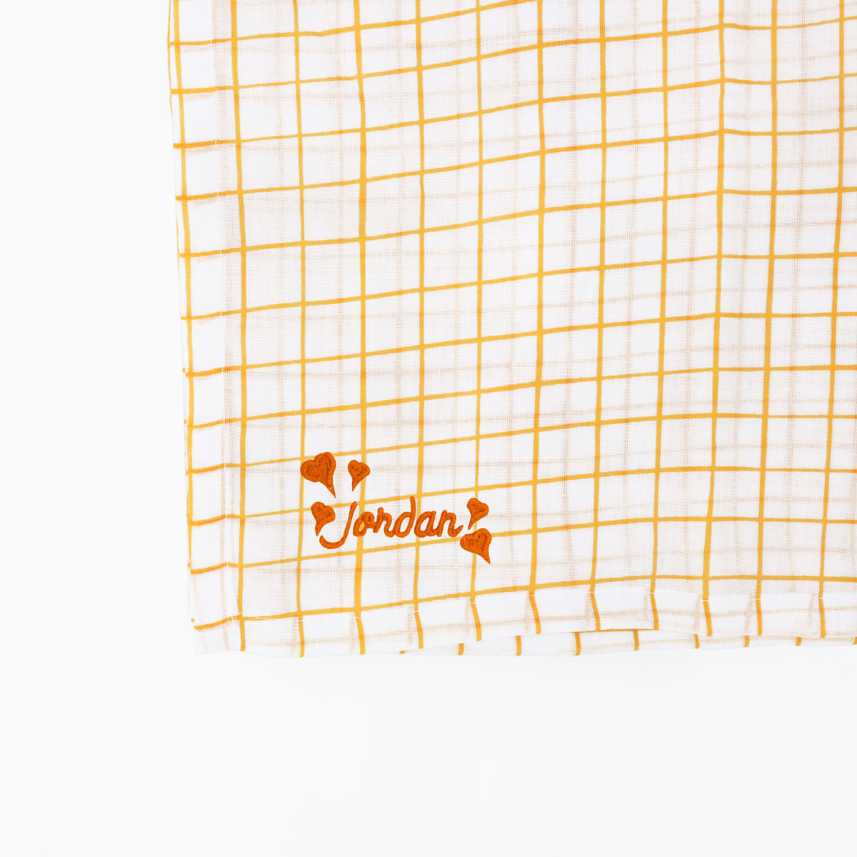 Baby Organic Swaddle in Yellow Grid by Le Petit Society — image 2