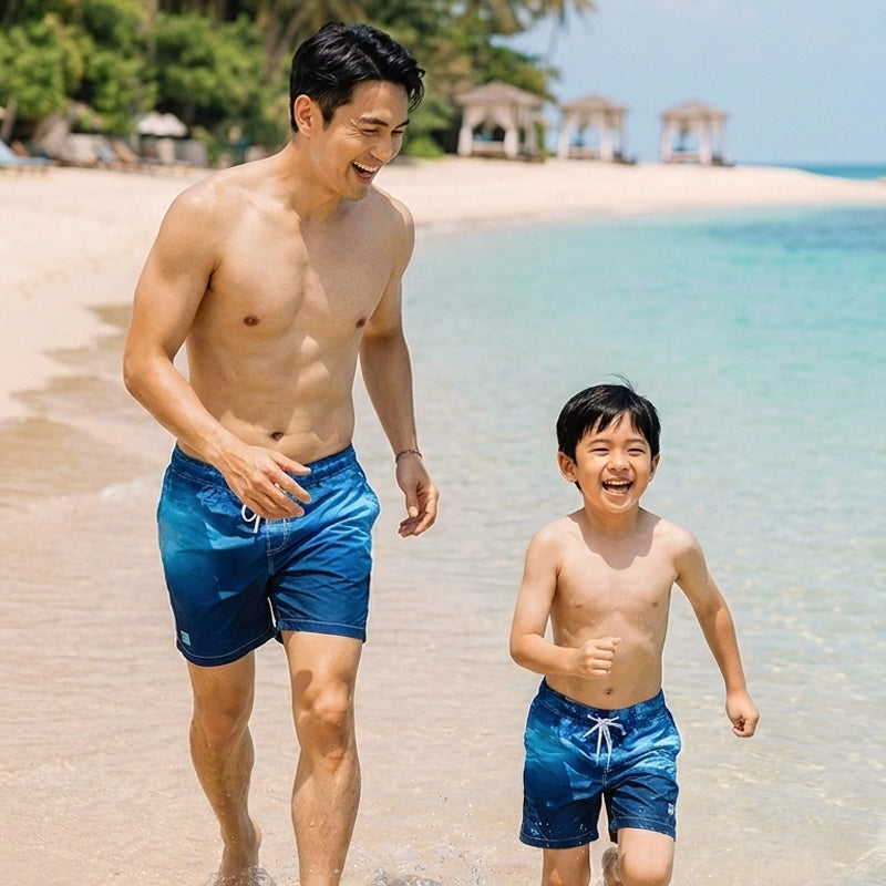 Swim Shorts in Midnight Ocean Gradient (Adult) by Le Petit Society — image 3