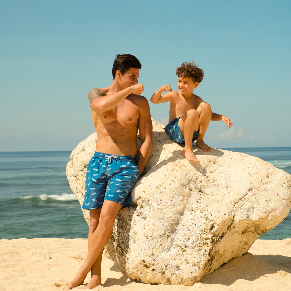 Swim Shorts in Shark Print (Adult) by Le Petit Society — image 3