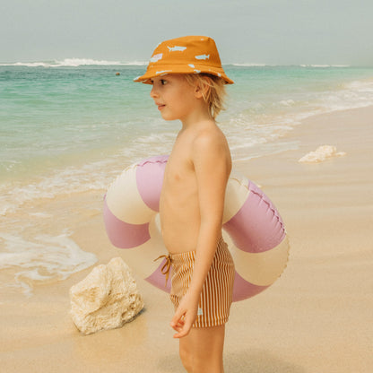Swim Trunks in Brown Stripes by Le Petit Society — image 3