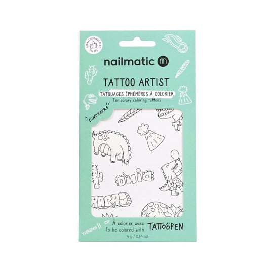 Colouring Tattoo Board in Dinosaurs by Nailmatic