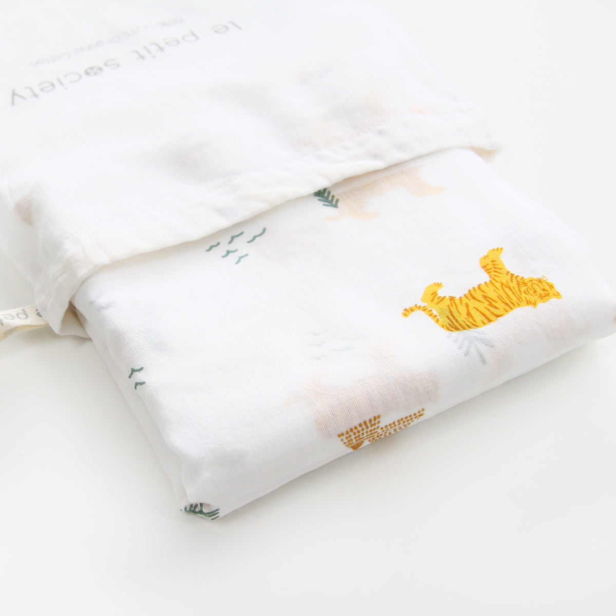 Baby Organic Swaddle in Tiger by Le Petit Society — image 4