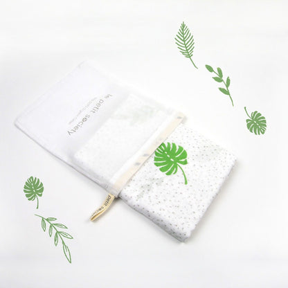 Baby Organic Swaddle in Tropical Leaves by Le Petit Society
