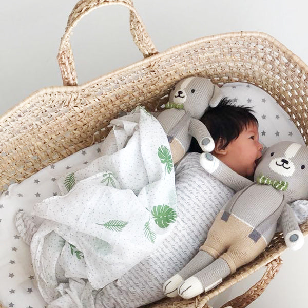 Baby Organic Swaddle in Tropical Leaves by Le Petit Society — image 2