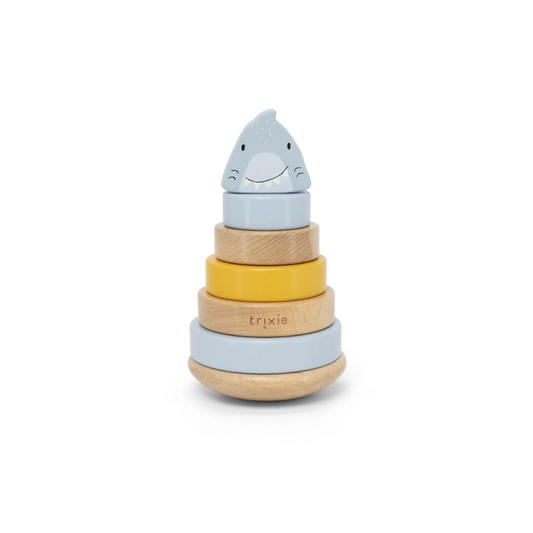 Wooden Stacking Toy in Mr Shark by Trixie