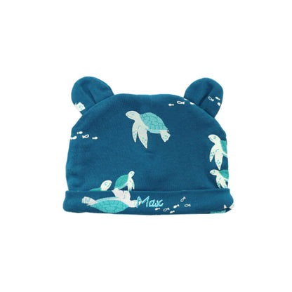 Baby Organic Bear Hat in Turtle Print by Le Petit Society — image 3