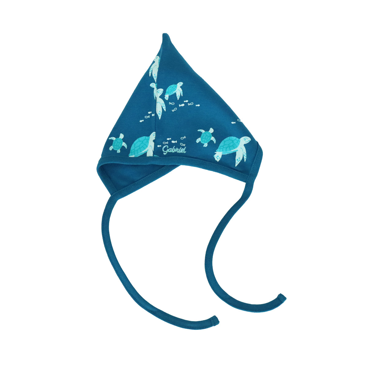 Organic Baby Bonnet Hat in Turtle Print by Le Petit Society — image 3