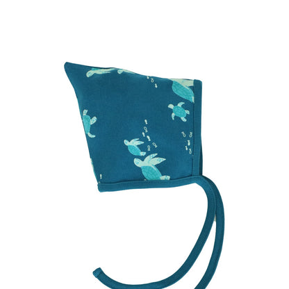 Organic Baby Bonnet Hat in Turtle Print by Le Petit Society — image 4