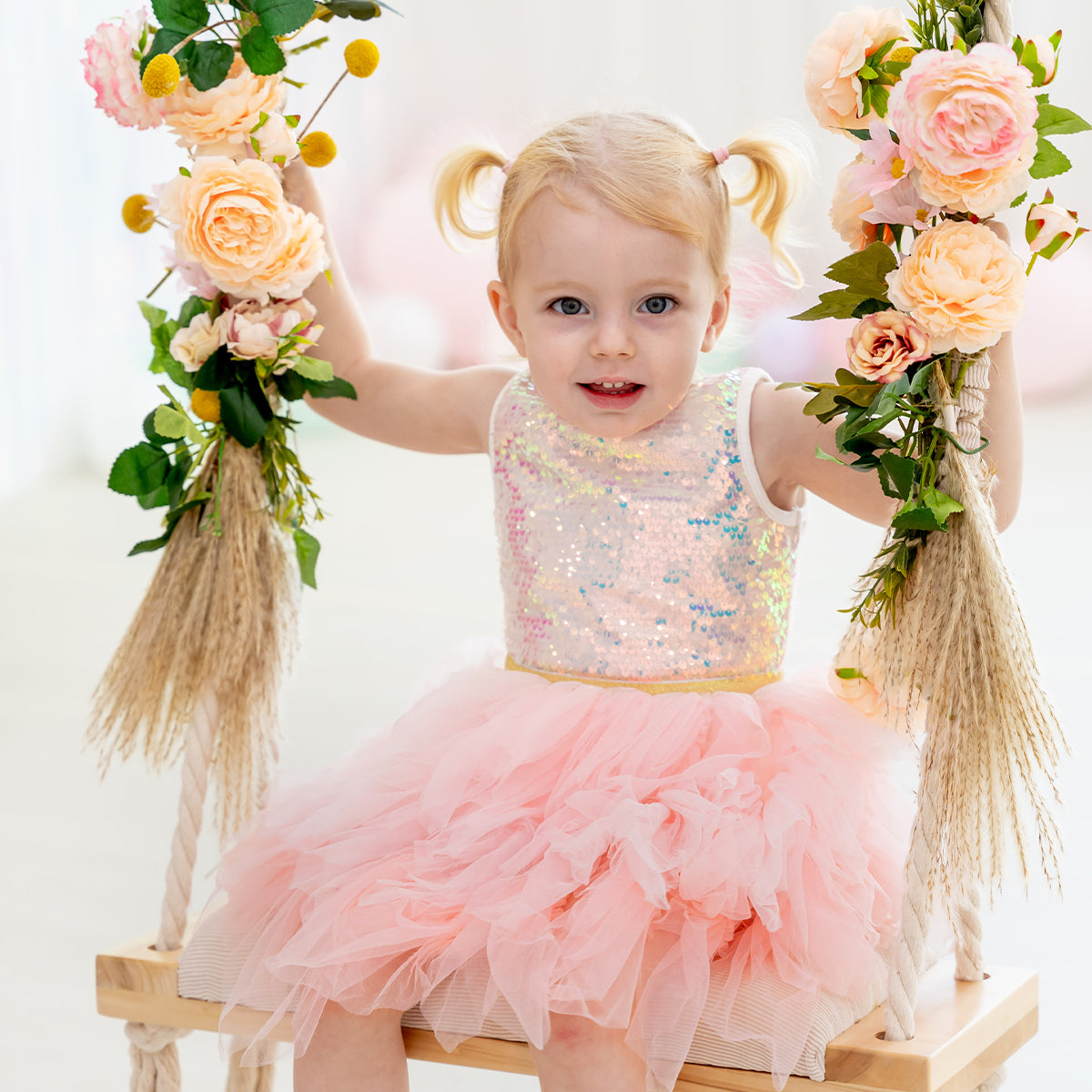 Flower Girl Series - Sequin Tutu Dress in Pink by Le Petit Society — image 7