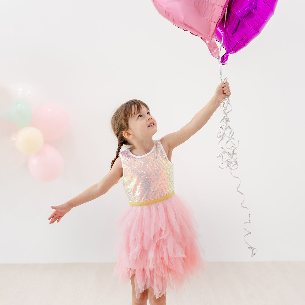 Flower Girl Series - Sequin Tutu Dress in Pink by Le Petit Society — image 2