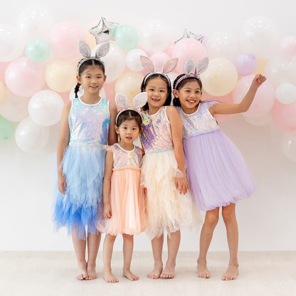 Flower Girl Series - Sequin Mini Bubble Dress in Lilac by Le Petit Society — image 5
