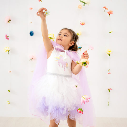 Party Series - Unicorn Tutu Dress in White/Lilac by Le Petit Society