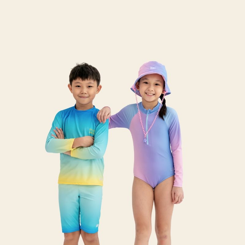 Rash Swim Top in Blue Gradient by Le Petit Society — image 3