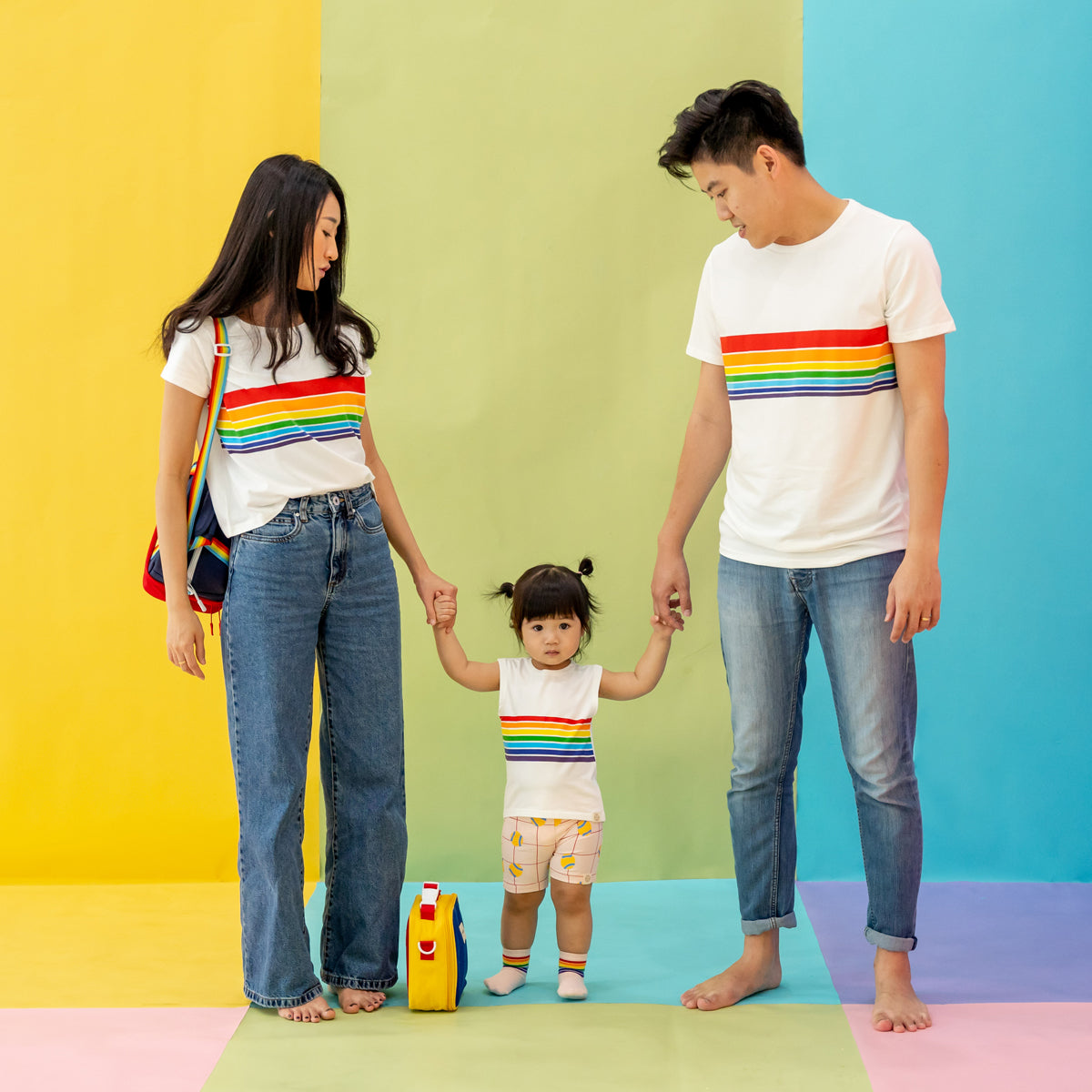 Rainbow Series - Adult Tee in White (Unisex) by Le Petit Society — image 2