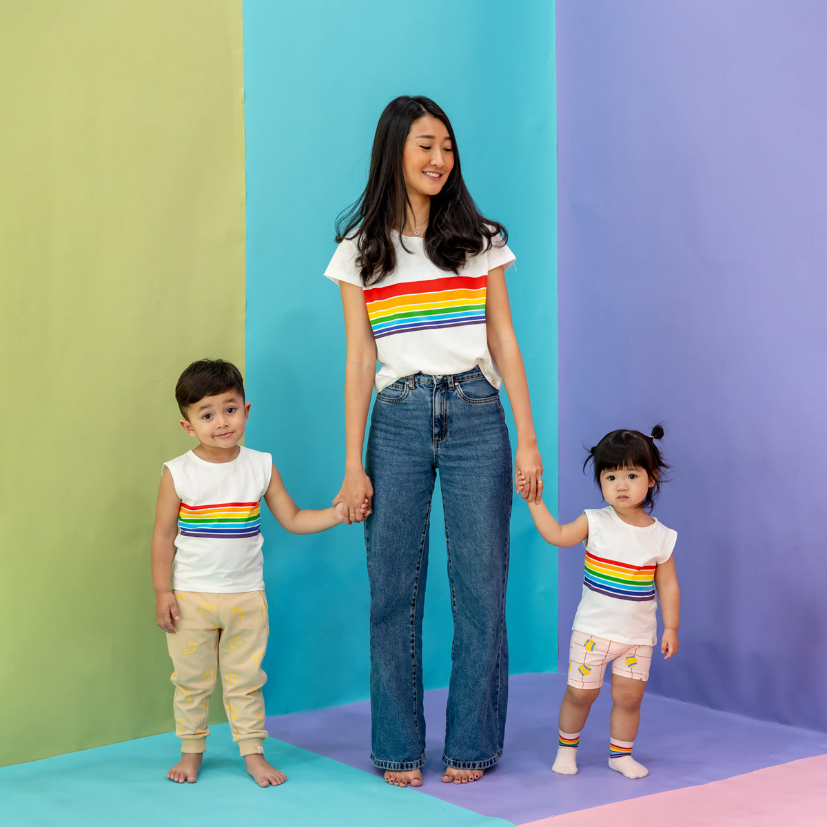 Rainbow Series - Kids Tank in White by Le Petit Society — image 6