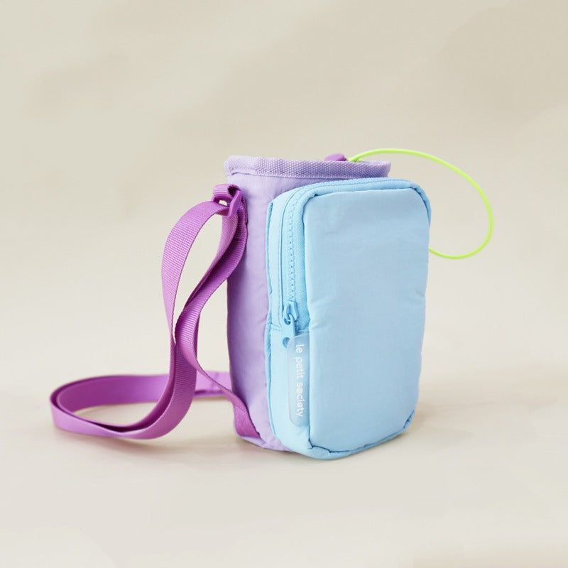 Water Bottle Sling Bag- Lilac/Blue by Le Petit Society — image 6