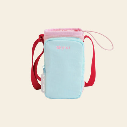 Water Bottle Sling Bag in Strawberry/Mint by Le Petit Society — image 4