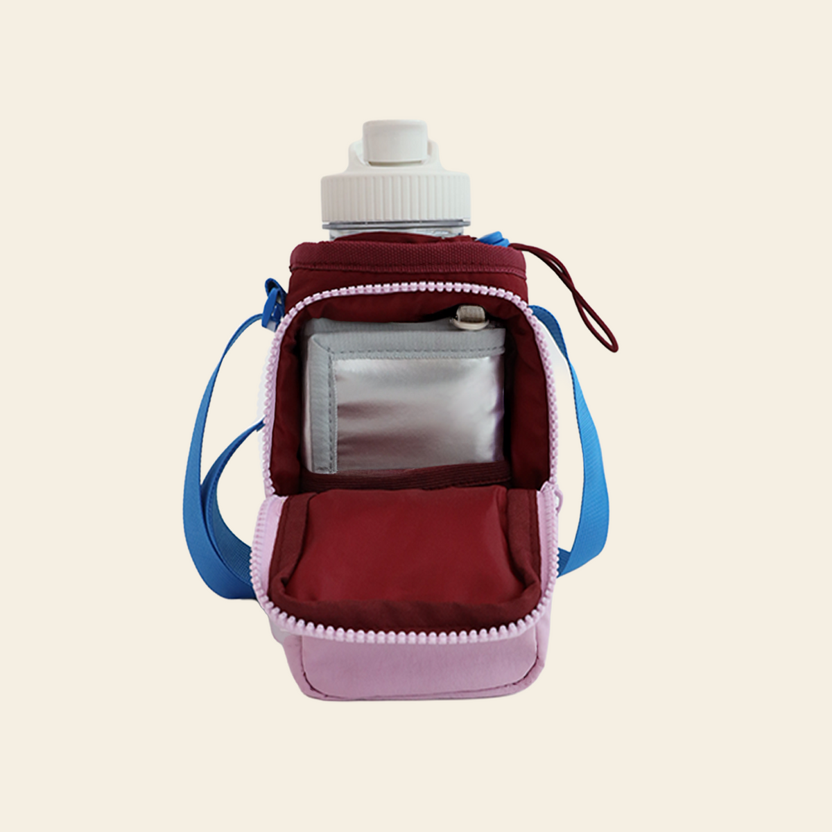 Water Bottle Sling Bag in Berry/Lilac by Le Petit Society — image 5
