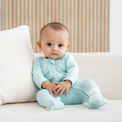Welcome to the World Baby Boy Set in Azure Skies by Le Petit Society — image 2