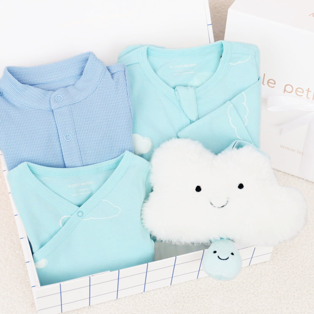 Welcome to the World Baby Boy Set in Azure Skies by Le Petit Society — image 11