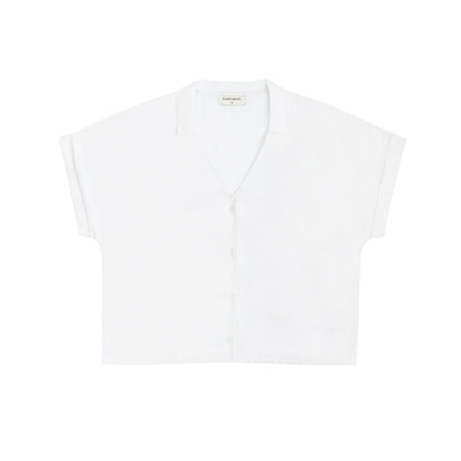 Resort Series - Ladies Crop Blouse in White by Le Petit Society — image 2