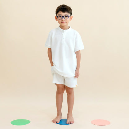 Polo Series - Boys Polo Shirt in White by Le Petit Society — image 8