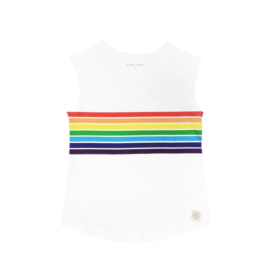 Rainbow Series - Kids Tank in White by Le Petit Society — image 2