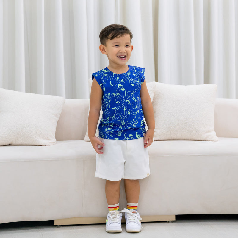 Zodiac Series - Boys Tank in Blue Snake Print by Le Petit Society — image 10