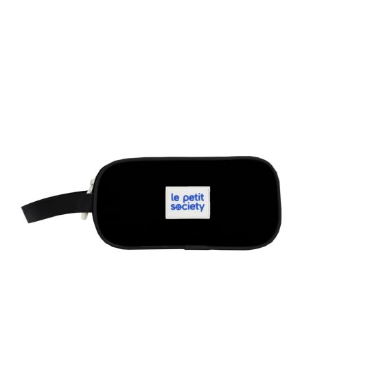  Double Zip Pencil Case - Cool Black