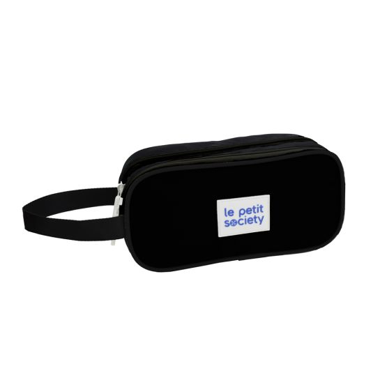  Double Zip Pencil Case - Cool Black
