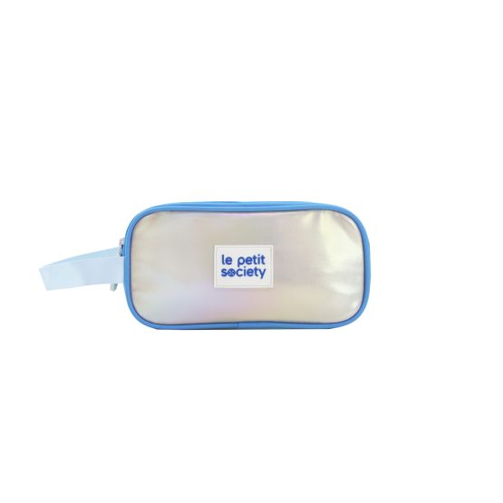  Double Zip Pencil Case - Mint/Silver