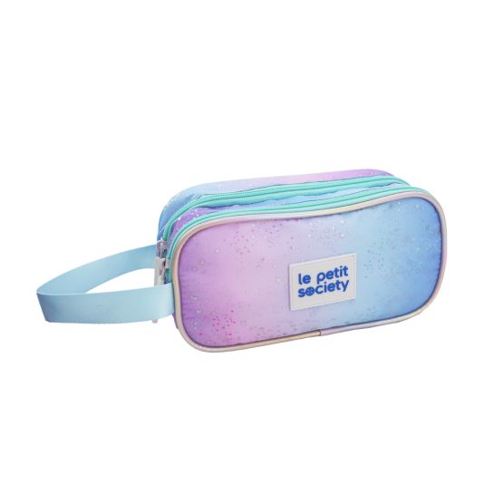 Double Zip Pencil Case - Metallic Galaxy