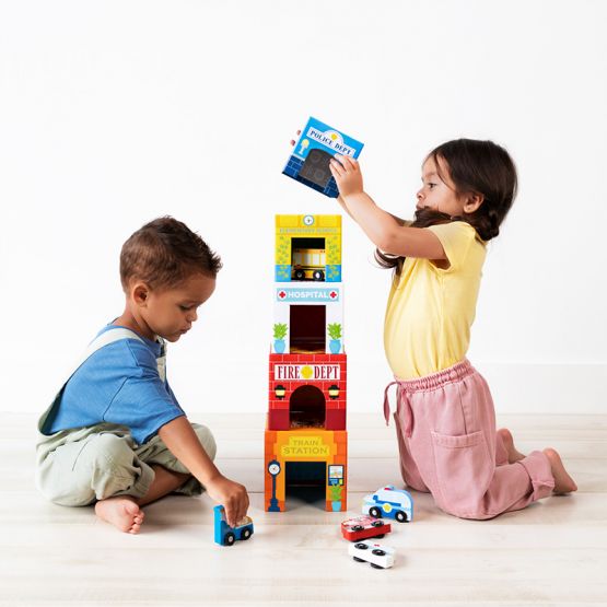 *New* Stackables Nested Cardboard Toy Set - Busy City by OOLY