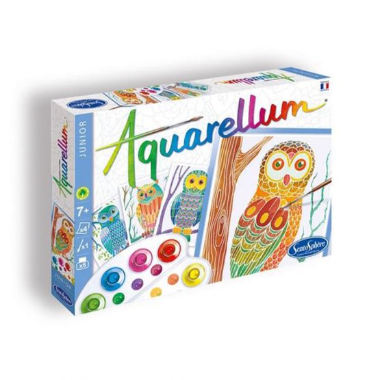*New* Aquarellum Junior - Owls Watercolour Set by Sentosphère