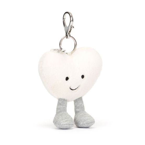 Amuseable Cream Heart Bag Charm by Jellycat 