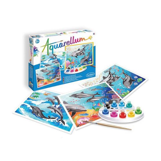 *New* Aquarellum - Dolphins Watercolour Set by Sentosphère