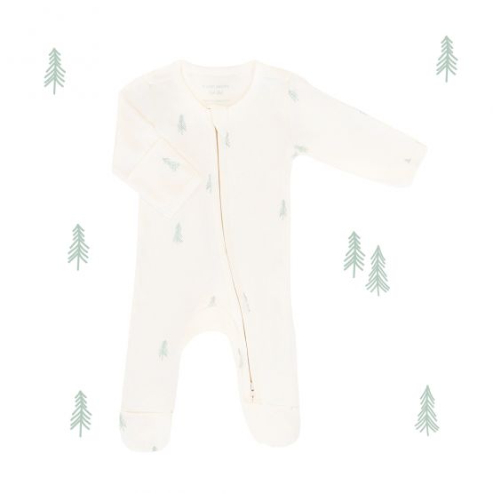 *New* Personalisable Baby Organic Zip Sleepsuit in Pine Tree Print