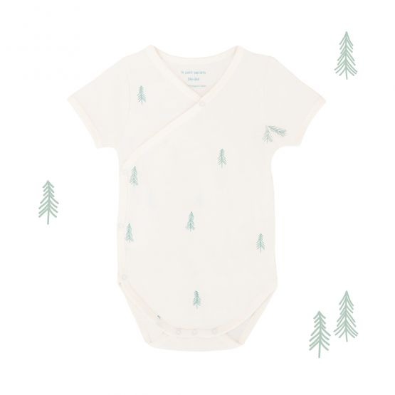 *New* Personalisable Baby Organic Romper in Pine Tree Print