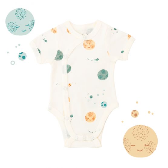*New* Baby Organic Romper in Planets Print (Personalisable)