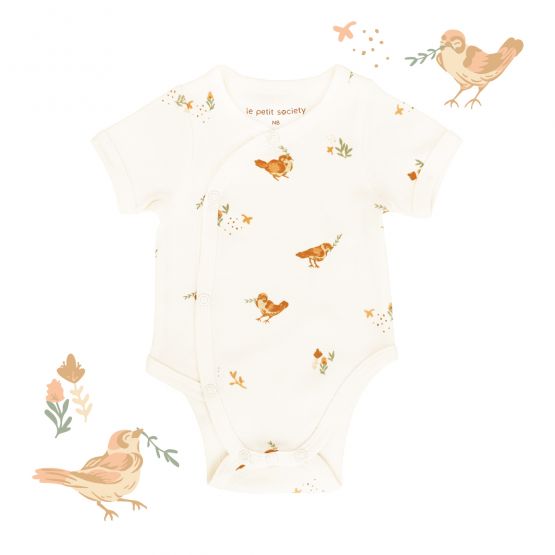 Baby Organic Romper in Bird Print (Personalisable)