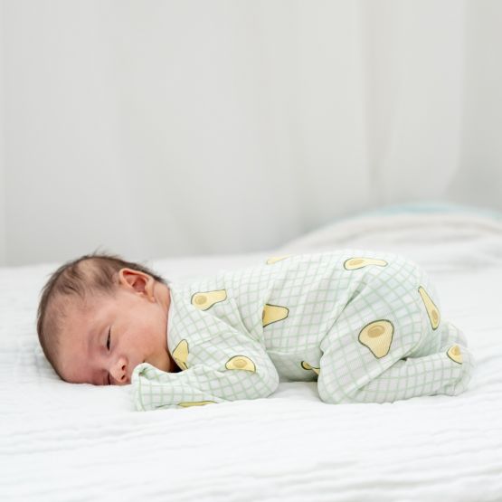 Baby Organic Zip Sleepsuit in Avocado Print (Personalisable)