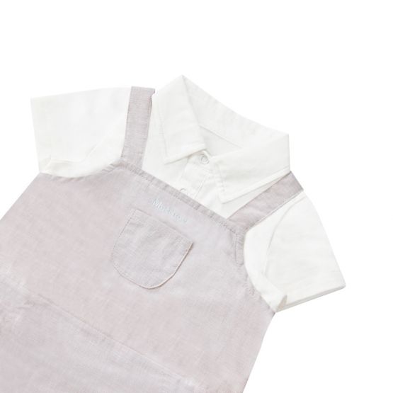 Papa & Mini - Baby Boy Overalls in Grey