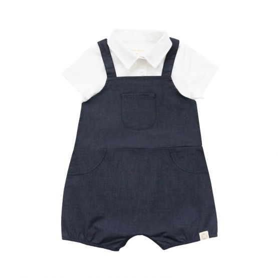 Papa & Mini - Personalisable Baby Boy Overalls in Navy