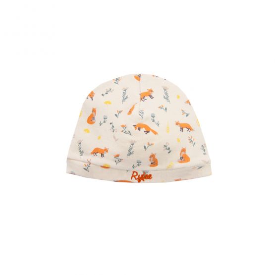Organic Baby Hat in Fox Print (Personalisable)